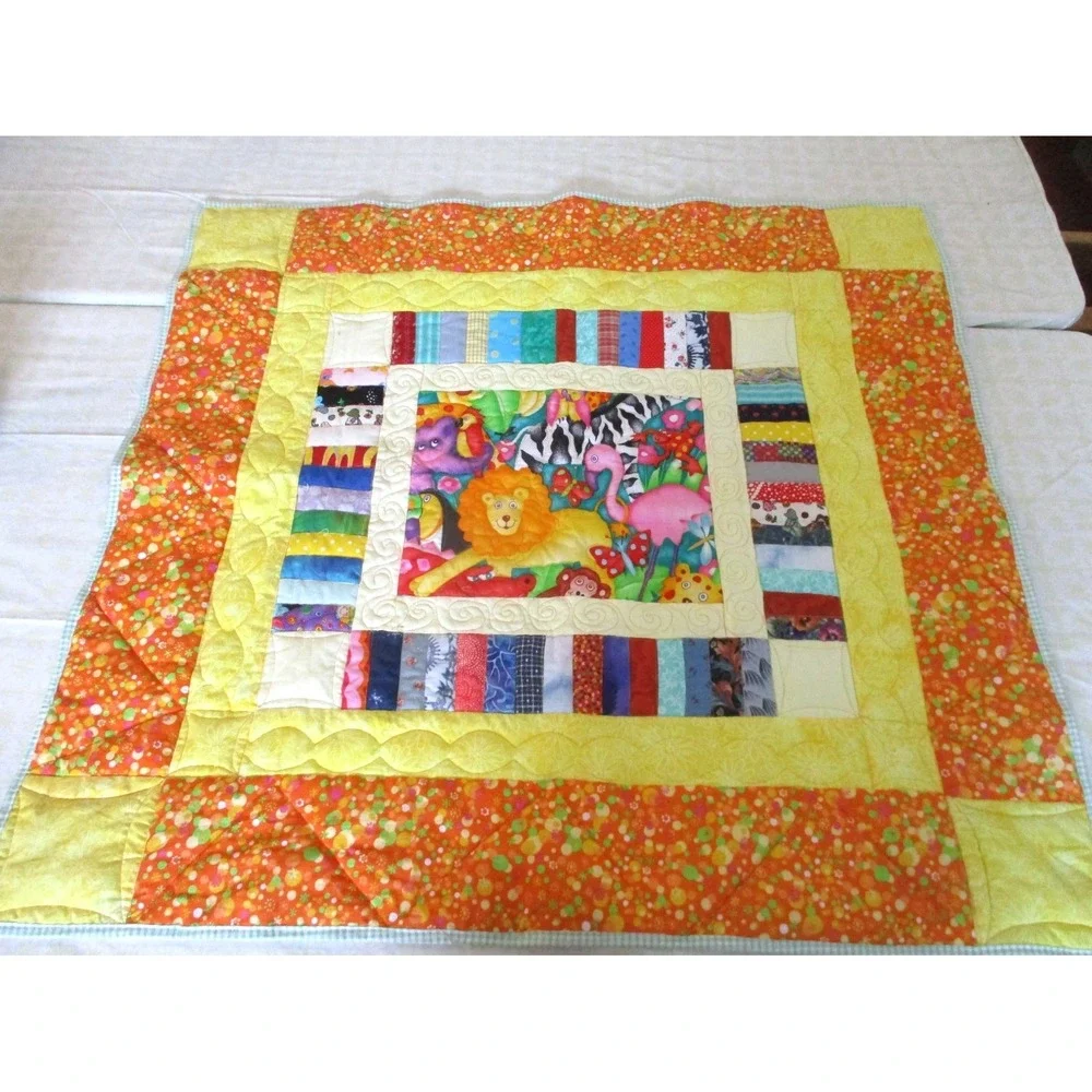 Bright Modern Handmade Lap / Childs Quilt 35